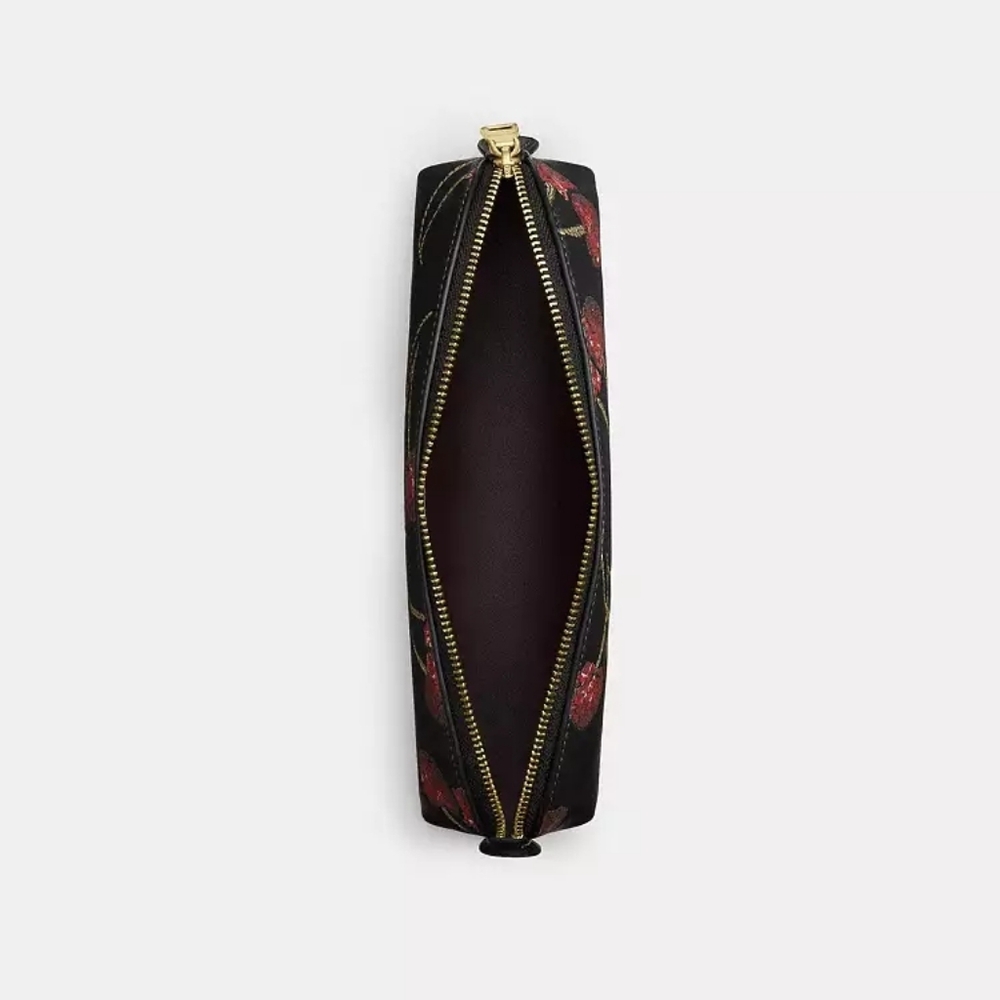 Coach Pencil Case With Cherry Print (Black, red) - Picture 7 of 7